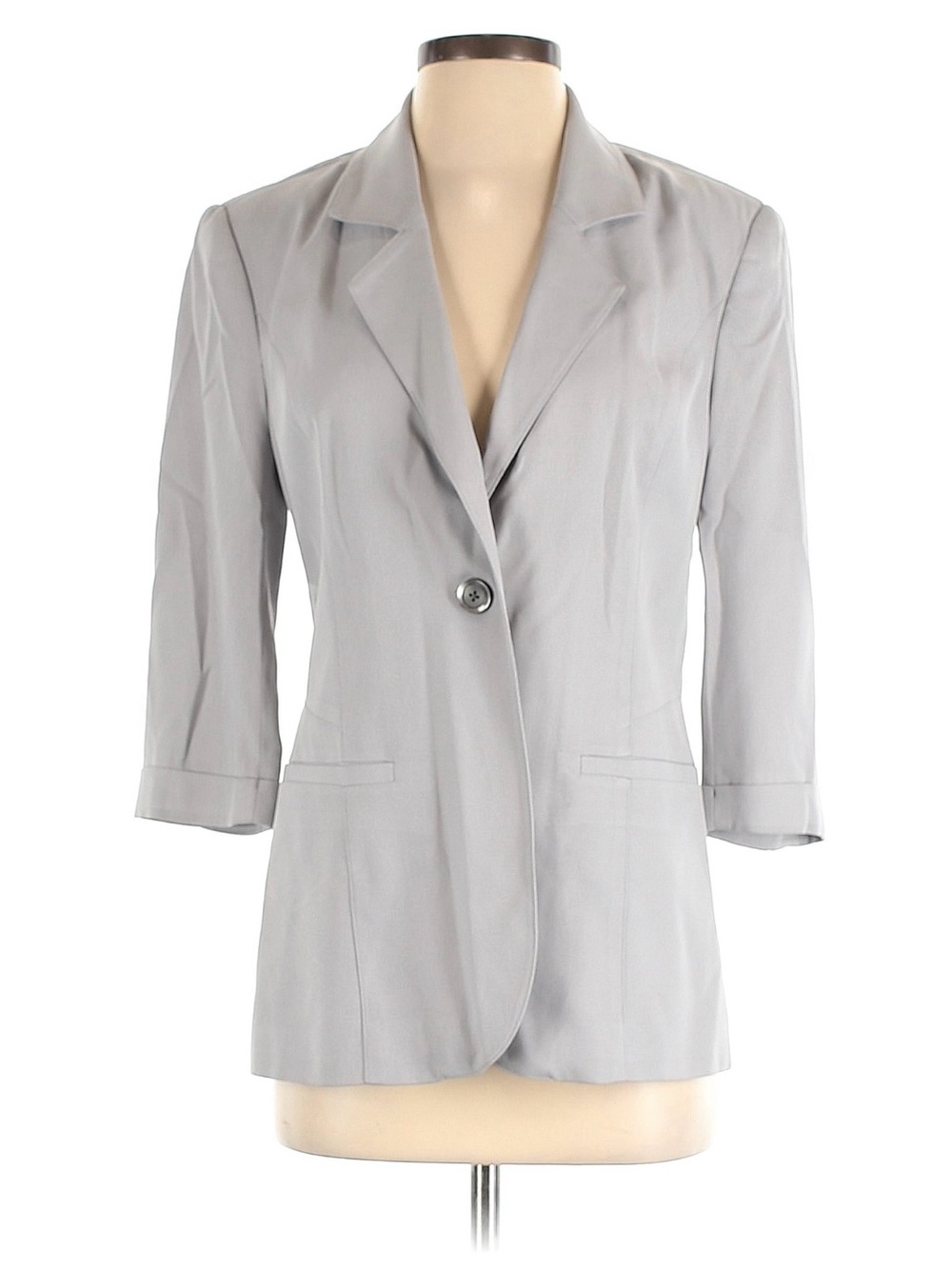 Kardashians for Bebe Light Gray Women's Single-Button Blazer Jacket